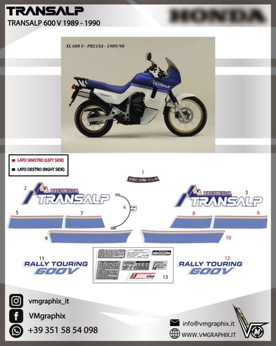 Adesivi xl600v transalp 600 - xl600v, v